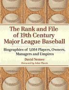 bokomslag Rank and File of 19th Century Major League Baseball