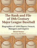bokomslag The Rank and File of 19th Century Major League Baseball