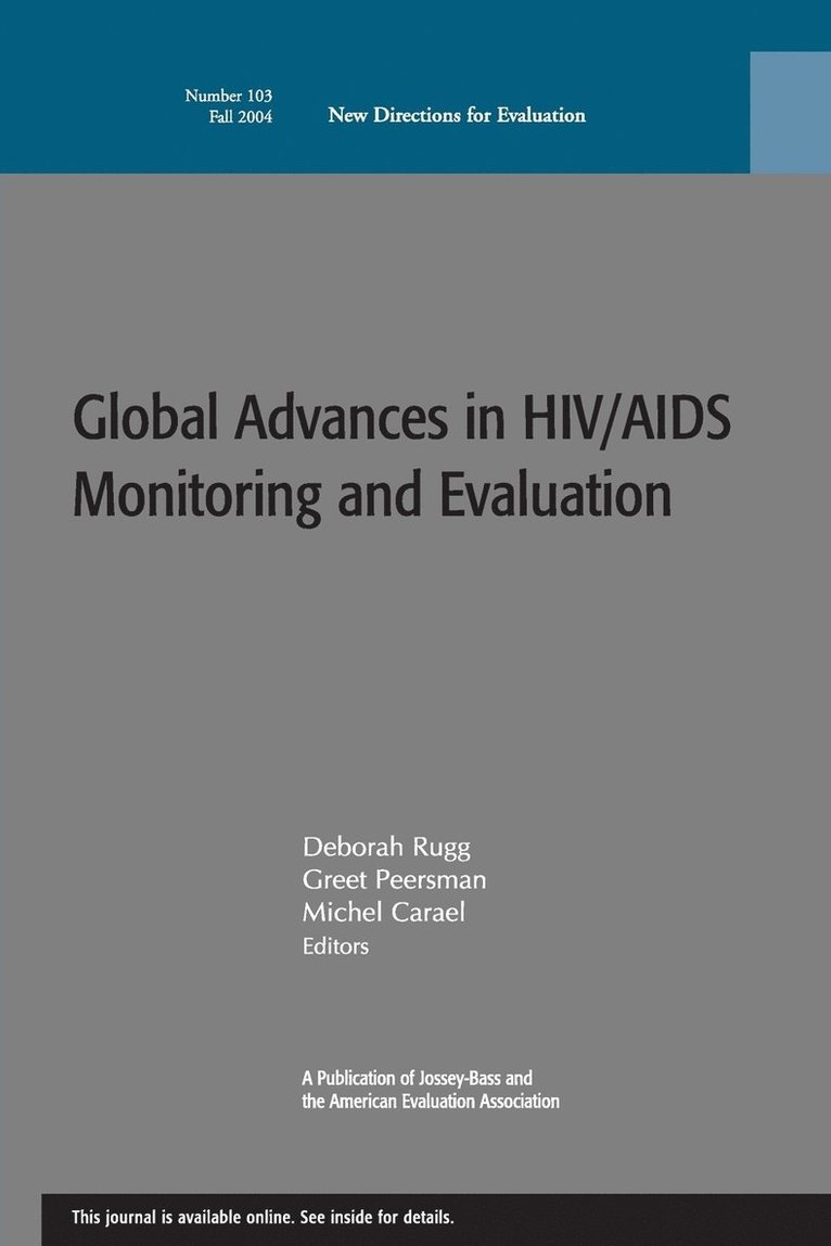Global Advances in HIV/AIDS Monitoring and Evaluation