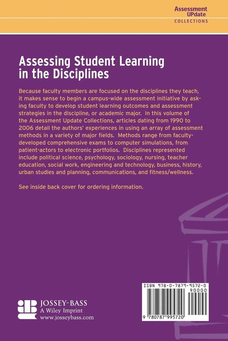 Assessing Student Learning in the Disciplines 1