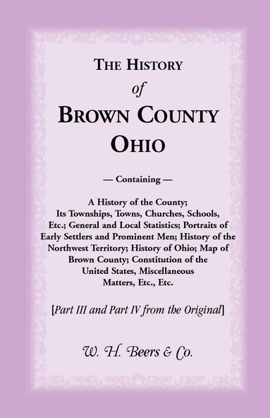 bokomslag History of Brown County, Ohio