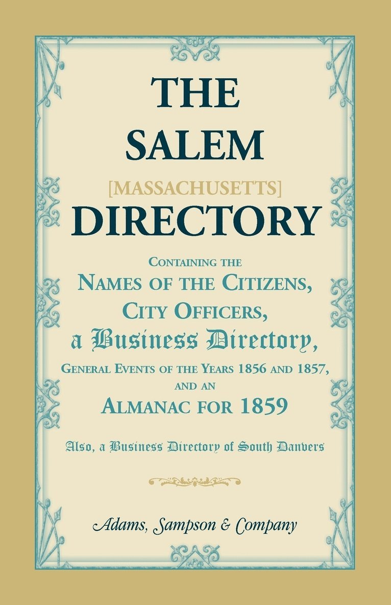 The Salem [Massachusetts] Directory 1