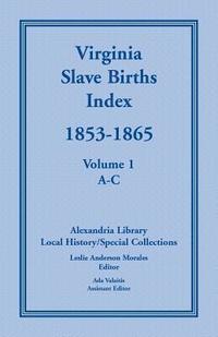 bokomslag Virginia Slave Births Index, 1853-1865, Volume 1, A-C