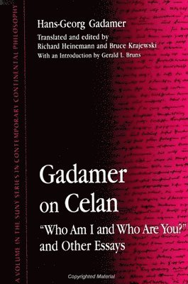 Hans-Georg Gadamer - Gadamer on Celan, Häftad