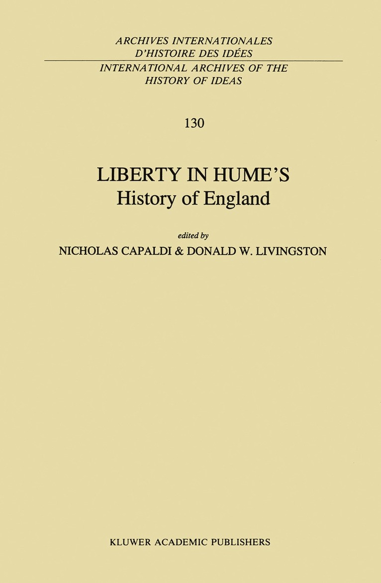 N. Capaldi, D. Livingston - Liberty in Hume’s History of England, Inbunden