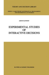 bokomslag Experimental Studies of Interactive Decisions