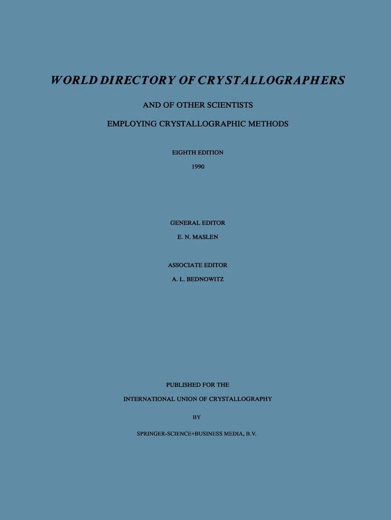World Directory of Crystallographers, Häftad