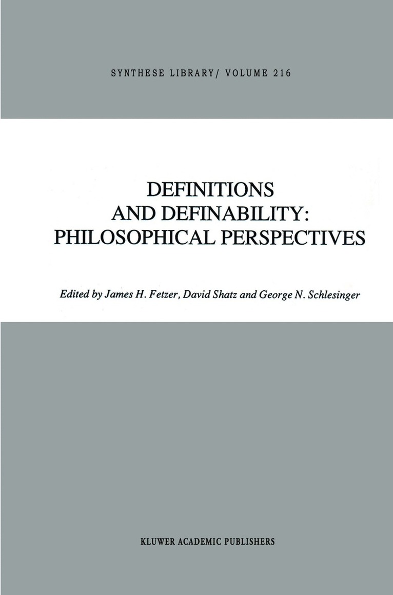 Definitions and Definability: Philosophical Perspectives 1