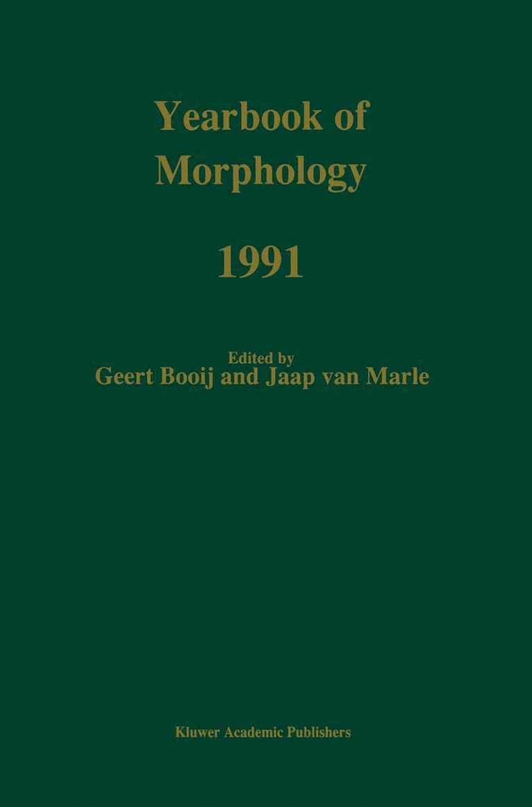 Yearbook of Morphology 1991 1