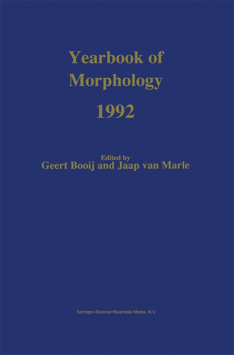 Yearbook of Morphology 1992 1