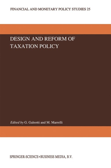 bokomslag Design and Reform of Taxation Policy