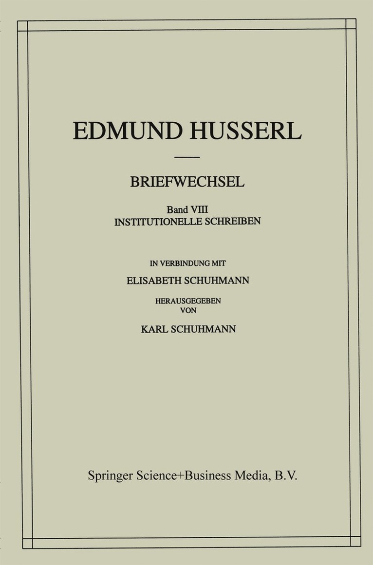 Edmund Husserl, Elisabeth Schuhmann, Karl Schuhmann, Hudo - Briefwechsel, Häftad