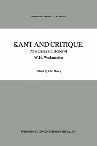 bokomslag Kant and Critique: New Essays in Honor of W.H. Werkmeister