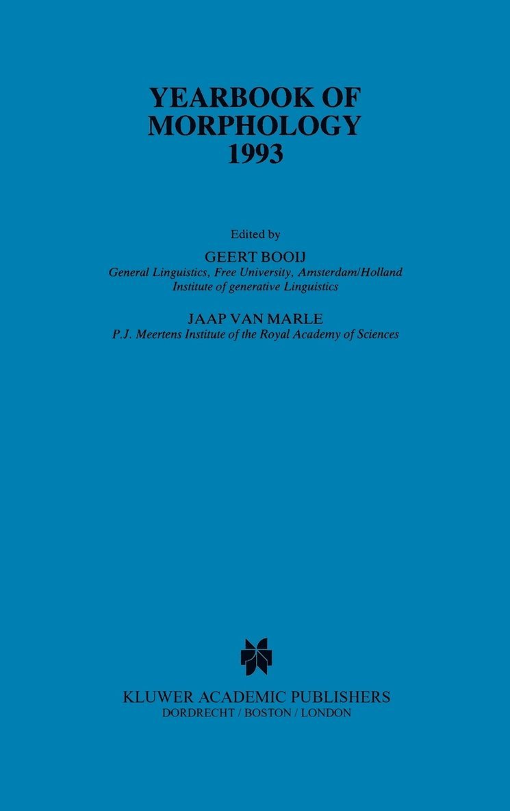 Yearbook of Morphology 1993 1