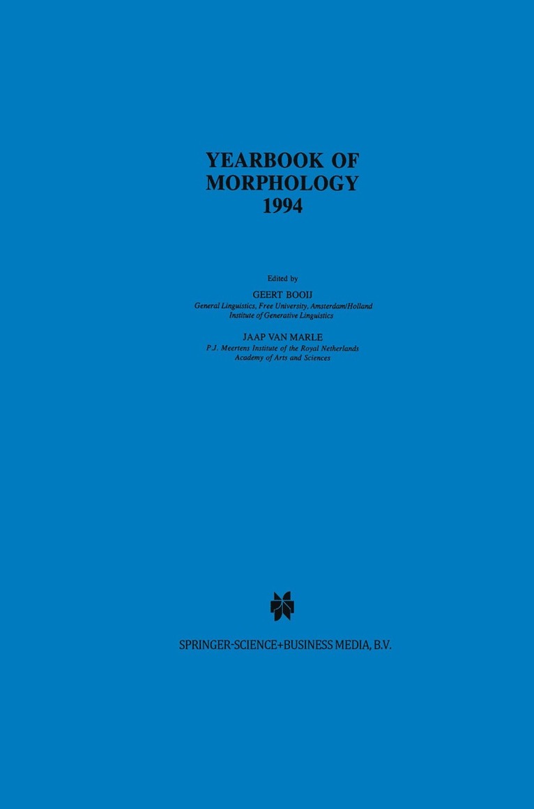 Yearbook of Morphology 1994 1