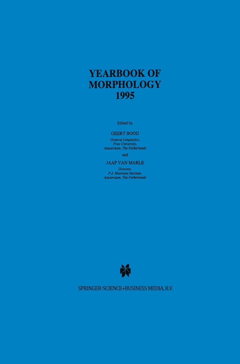 Yearbook of Morphology 1995 1