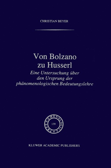 bokomslag Von Bolzano zu Husserl