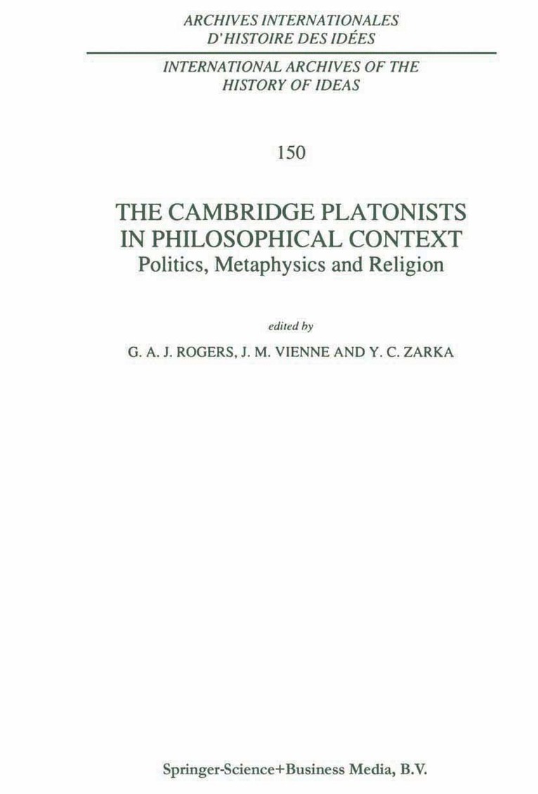 G.A. Rogers, J.-M. Vienne, Y.C. Zarka, G. a. Rogers, J. -M Vienne, G. A. Rogers, Y. C. Zarka, J. -M. Vienne - Cambridge Platonists in Philosophical Context, Inbunden