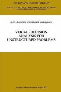 bokomslag Verbal Decision Analysis for Unstructured Problems