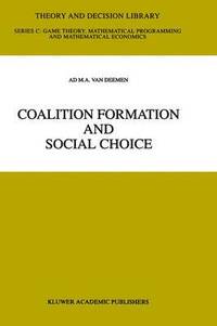 bokomslag Coalition Formation and Social Choice
