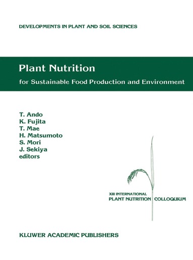 bokomslag Plant Nutrition for Sustainable Food Production and Environment