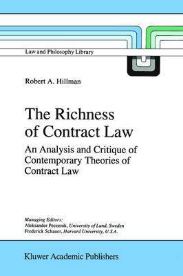 R.A. Hillman, R. a. Hillman, R. A. Hillman - Richness of Contract Law, Häftad