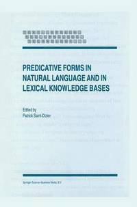bokomslag Predicative Forms in Natural Language and in Lexical Knowledge Bases