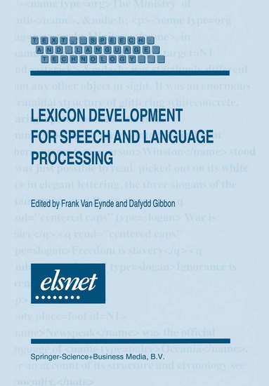 Frank Van Eynde - Lexicon Development for Speech and Language Processing, Häftad
