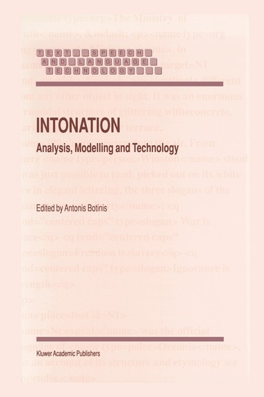 A. Botinis - Intonation, Inbunden