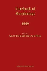 bokomslag Yearbook of Morphology 1999
