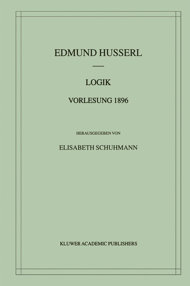 bokomslag Logik Vorlesung 1896