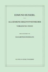 bokomslag Allgemeine Erkenntnistheorie Vorlesung 1902/03