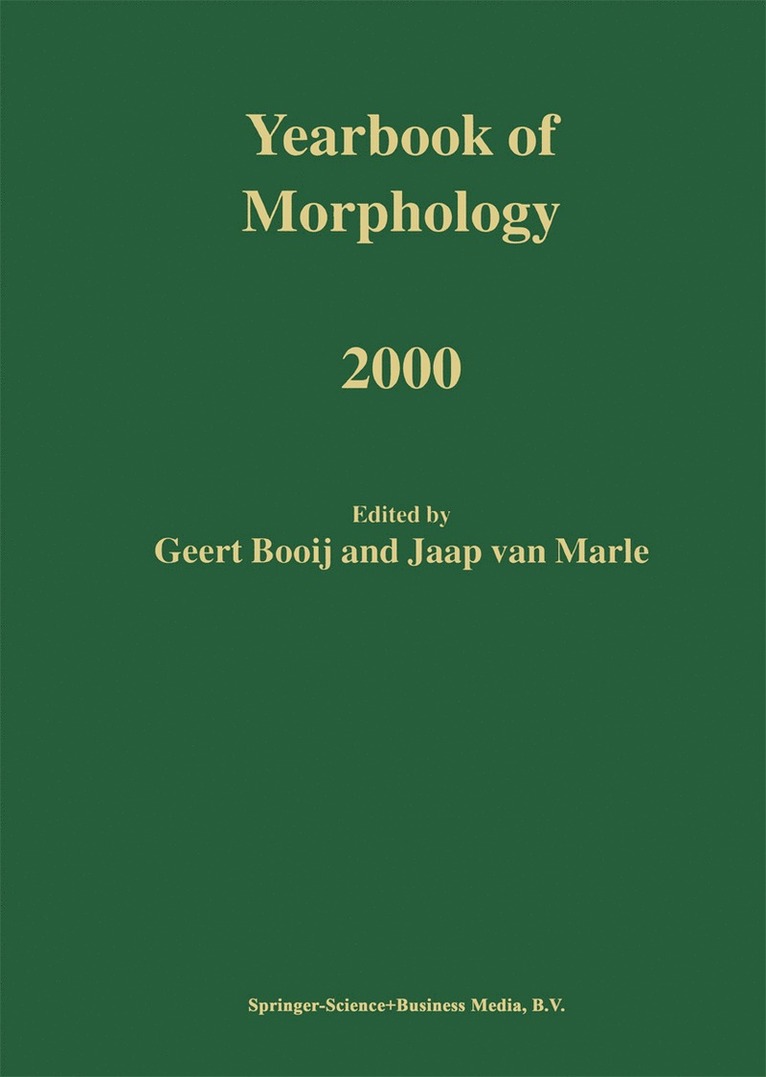 G.E. Booij, Jaap van Marle, G. E. Booij, Jaap Van Marle, Geert Booij, Jaap Marle, Jaap Van Marle - Yearbook of Morphology 2000, Inbunden
