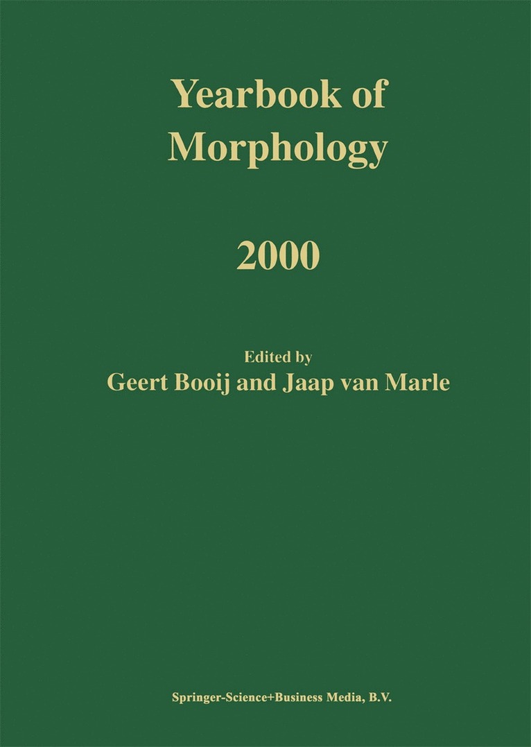 Yearbook of Morphology 2000 1