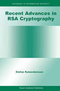 bokomslag Recent Advances in RSA Cryptography