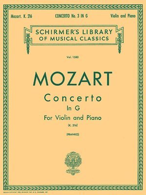 bokomslag Concerto No. 3 in G, K.216: Schirmer Library of Classics Volume 158 Score and Parts