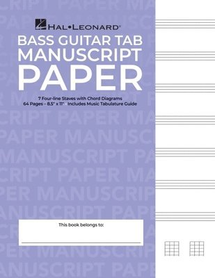 Hal Leonard Corp - Bass Guitar Tablature Manuscript Paper, Häftad