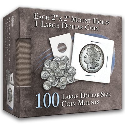 Large Dollar 2x2 Coin Mounts Cube 100 Count 1