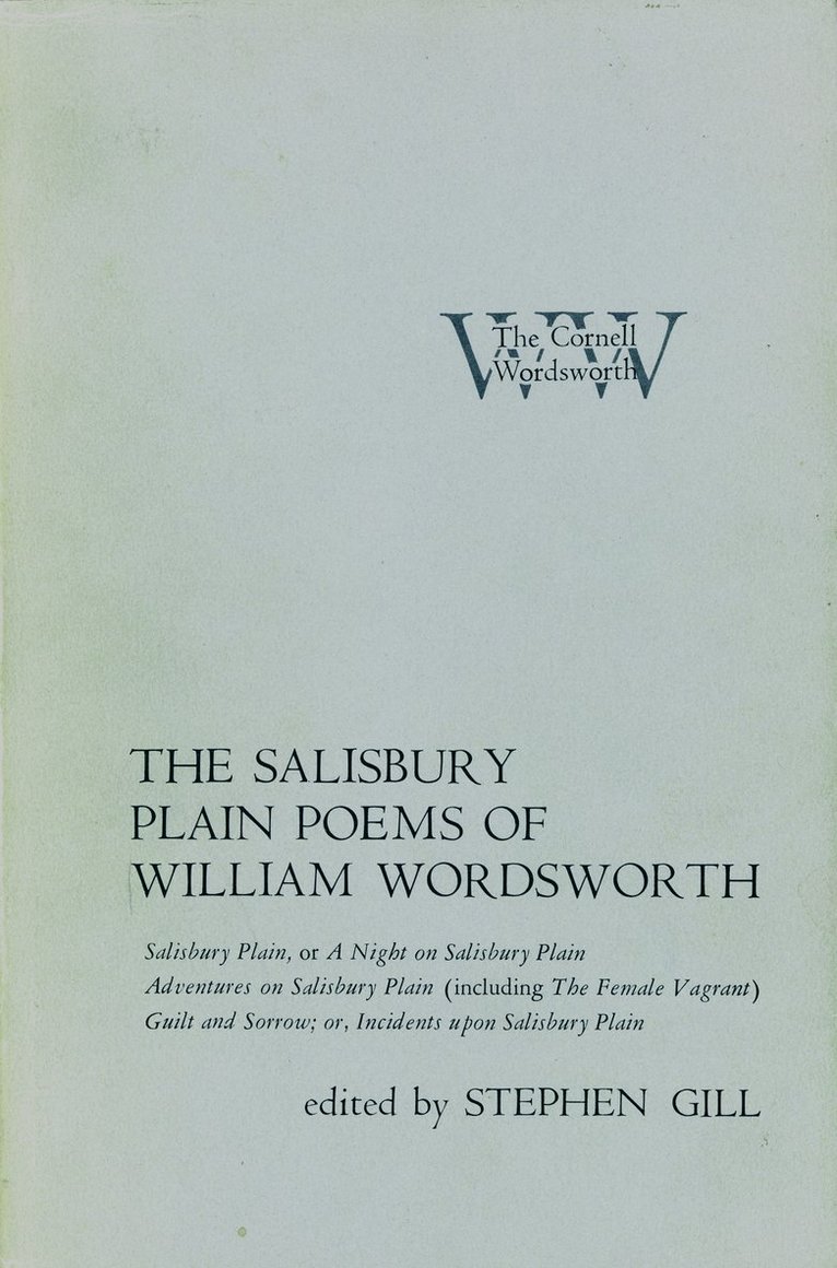 Salisbury Plain Poems of William Wordsworth