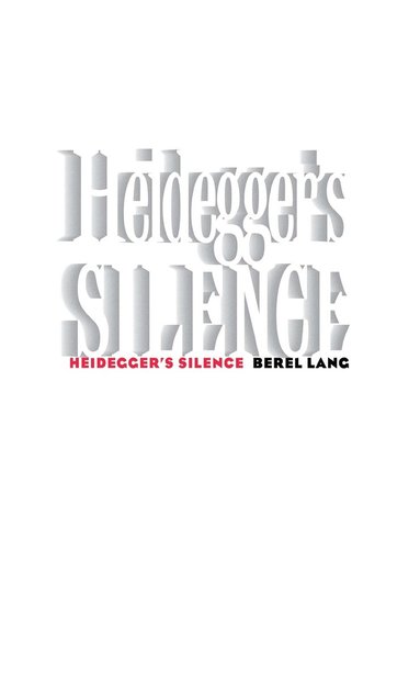 bokomslag Heidegger's Silence