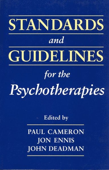 bokomslag Standards and Guidelines for the Psychotherapies