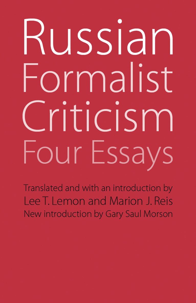 Lee T. Lemon, Marion J. Reis, Lee T Lemon, Marion J Reis - Russian Formalist Criticism, Häftad