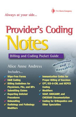 Alice Anne Andress - Provider's Coding Notes, Häftad