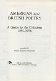 bokomslag American and British Poetry