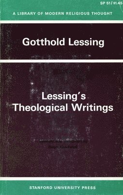 Lessings Theological Writings 1