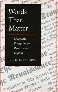 bokomslag Words That Matter: Linguistic Perception in Renaissance English