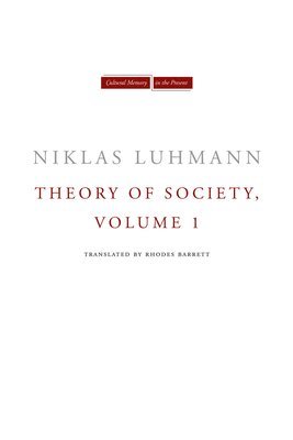 bokomslag Theory of Society, Volume 1