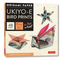 bokomslag Origami Paper - Ukiyo-E Bird Prints - 8 1/4'' Size - 48 Sheets