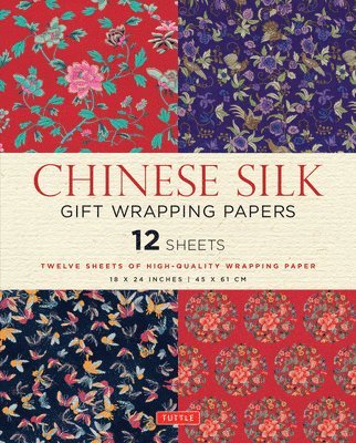 Chinese Silk Gift Wrapping Papers - 12 Sheets 1