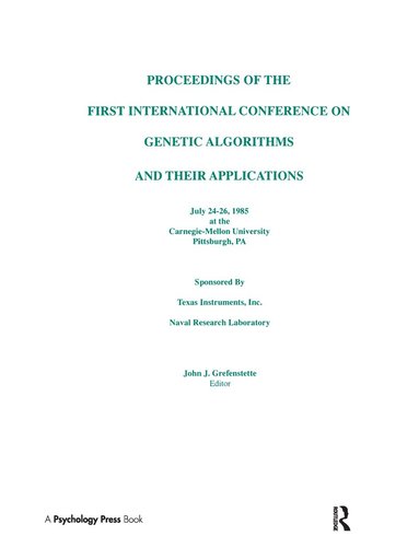 bokomslag Proceedings of the First International Conference on Genetic Algorithms and their Applications